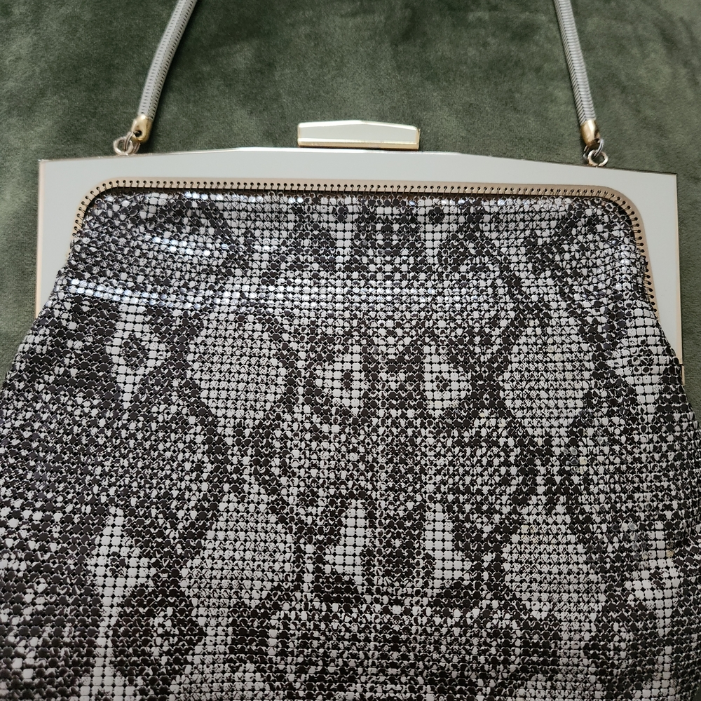 Chic Monochrome Snakeskin Clutch